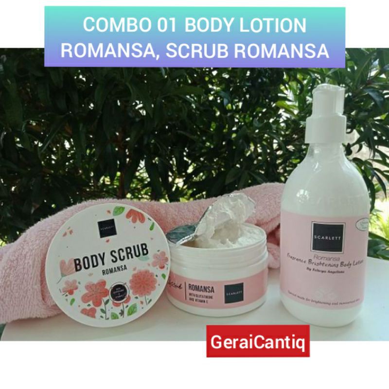 PAKET SCARLETT WHITENING 2 IN 1 BODY LOTION + BODY SCRUB ORIGINAL - PEMUTIH BADAN SCARLET