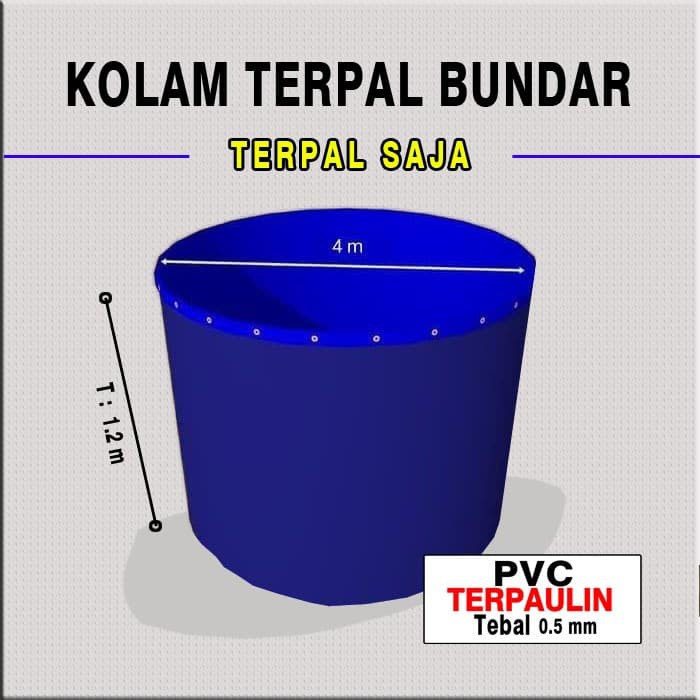 Kolam Terpal Bundar Diameter 4 m Tinggi 1.2m TERPAL SAJA