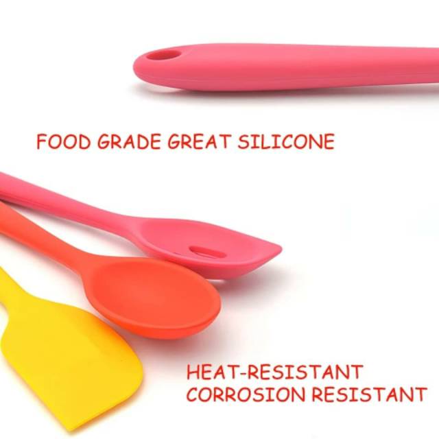 Silicone Utensil Set 10 pcs / peralatan masak sutil spatula silikon warna warni