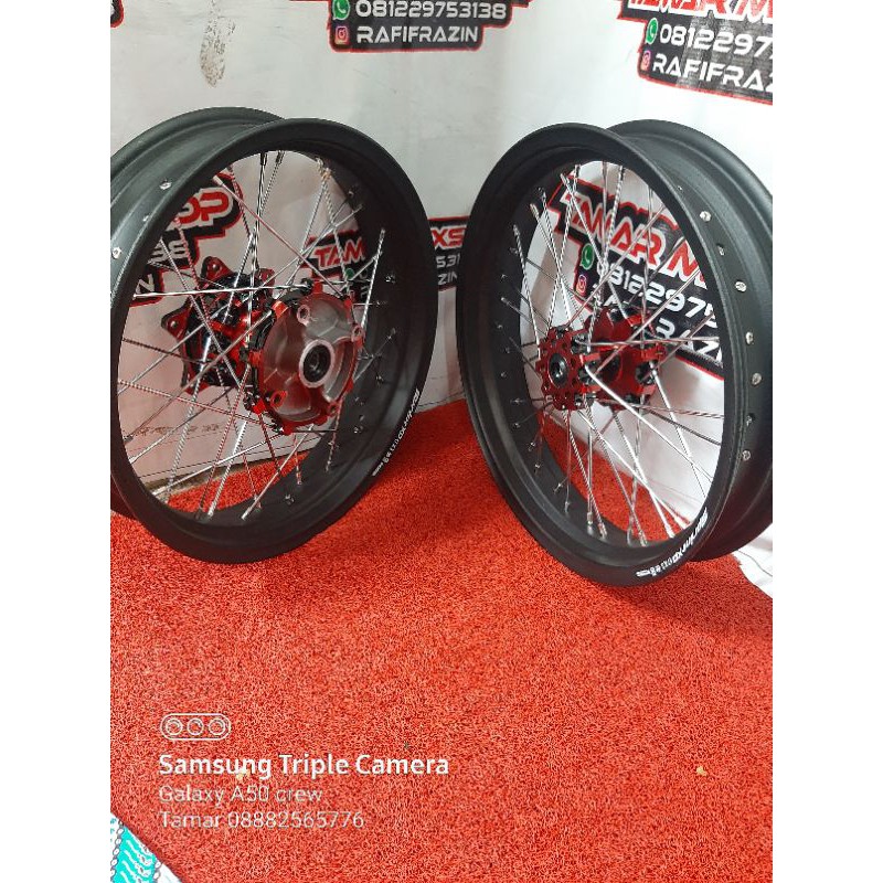 Wheelset Supermoto CRF Velg Rossi Ukur 300/350 Ring 17 Tanpa Ban