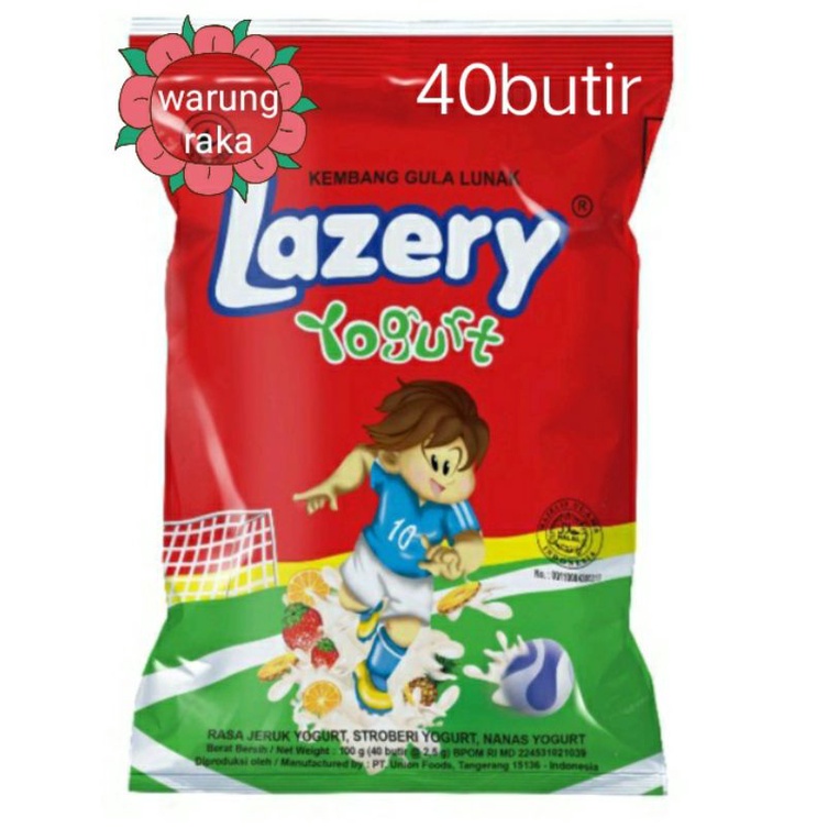 

Lazery yogurt,kembang gula lunak,1 sak kecil,(40butir-2,5gram)