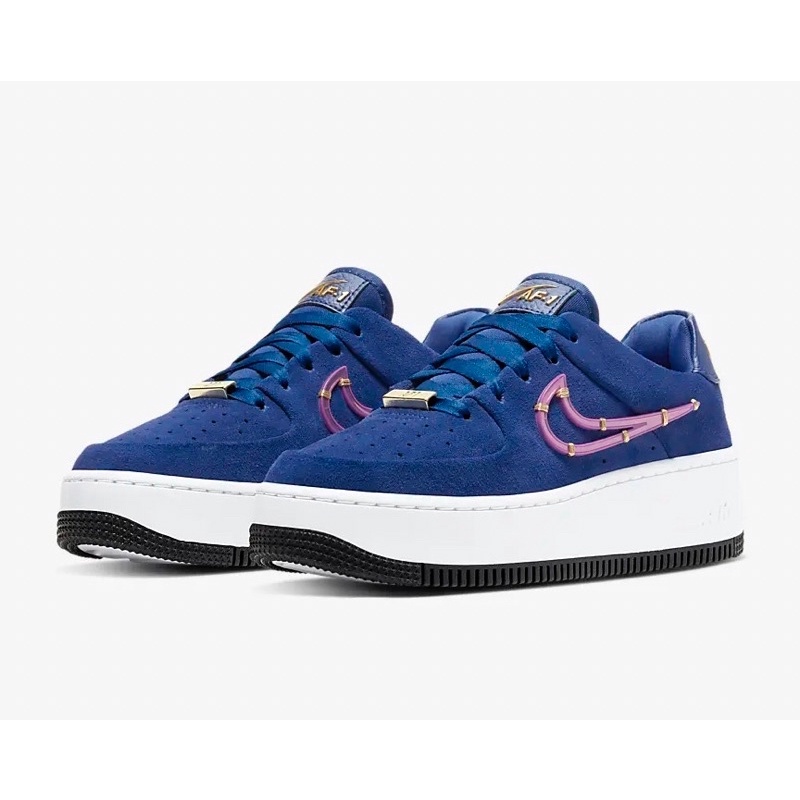 Nike Womens Air Force 1 Sage Low LX - Deep Royal Blue / Vivid Purple