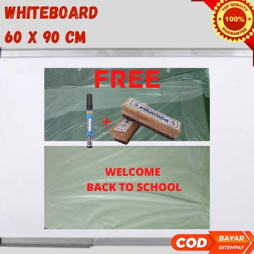 

Papan Tulis2 sisi Bolak Balik Spidol dan Kapur Tulis 60x90 cm Free Spidol + Penghapus