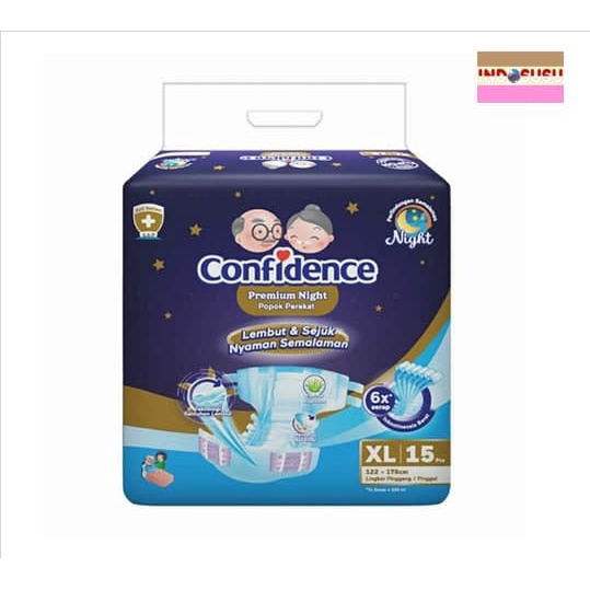 Confidence Premium Night XL15 XL 15 - Popok Dewasa
