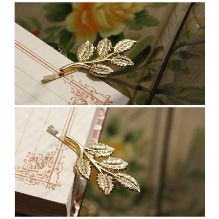 Hairpin Pin Jepitan Rambut DAUN Unik Gold Silver Aksesoris Wanita Cewe Korea Fashion