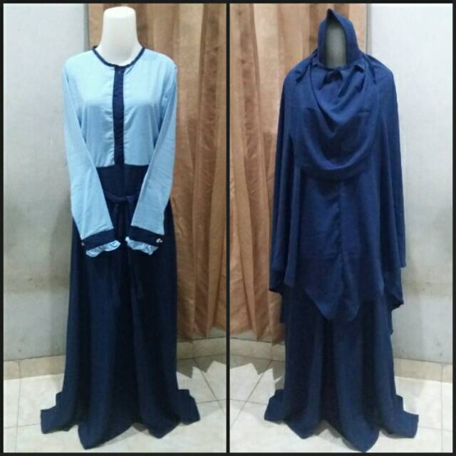 Setelan Gamis Syar'i/Gamis set Cadar Wolfis