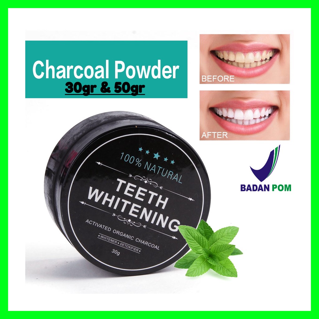 SYB Charcoal Teeth Whitening Powder Activated / Bubuk Arang Pemutih Gigi Alami  50gr