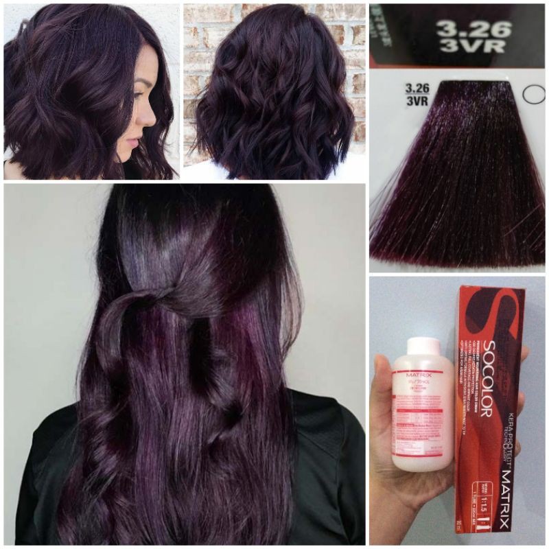 Matrix SoColor 3.26 3VR Violet Red Dark Brown Cat Rambut Coklat Ungu Tua Hitam Hair Dye So Color