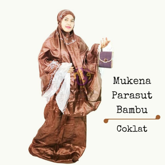 Mukena Remaja Muslimah Grosir Cewek Muslimah Rukuh Wanita Re WG102  Parasit Parasut Bambu Souvenir O
