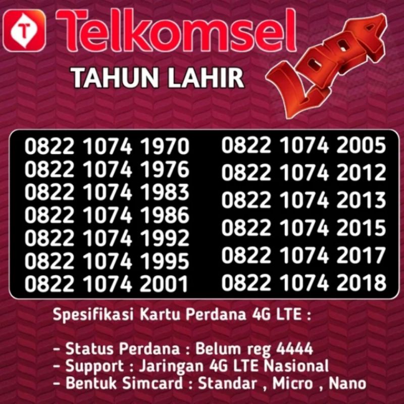 NOMOR CANTIK SIMPATI LOOP TAHUN LAHIR 1976 1983 1985 1986 1987 1992 1993 1995 2003 2004 2008 2014
