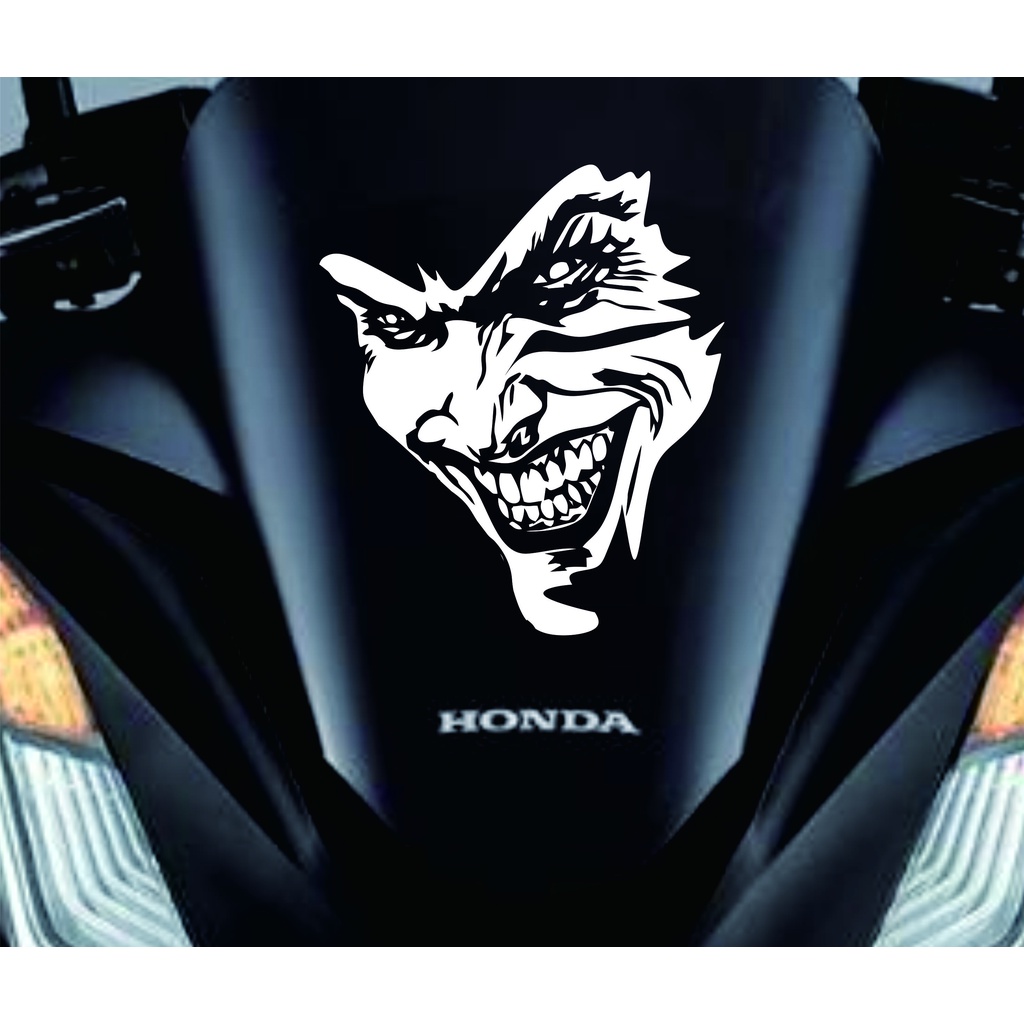 stiker joker kaca mobil motor