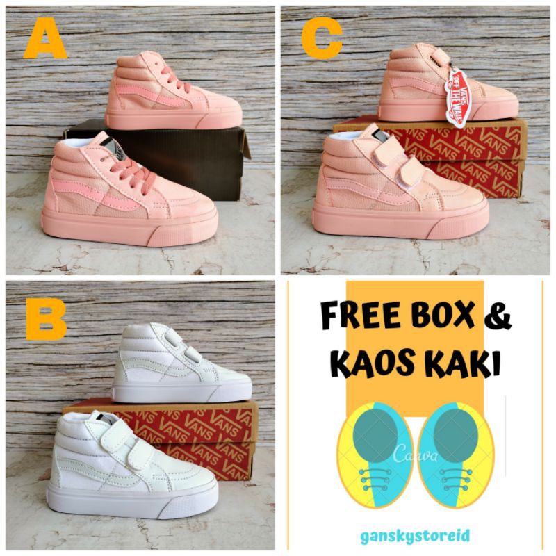 SEPATU VANS ANAK SK8 PINK PREMIUM HIGH QUALITY SEPATU ANAK PEREMPUAN KADO KIDS