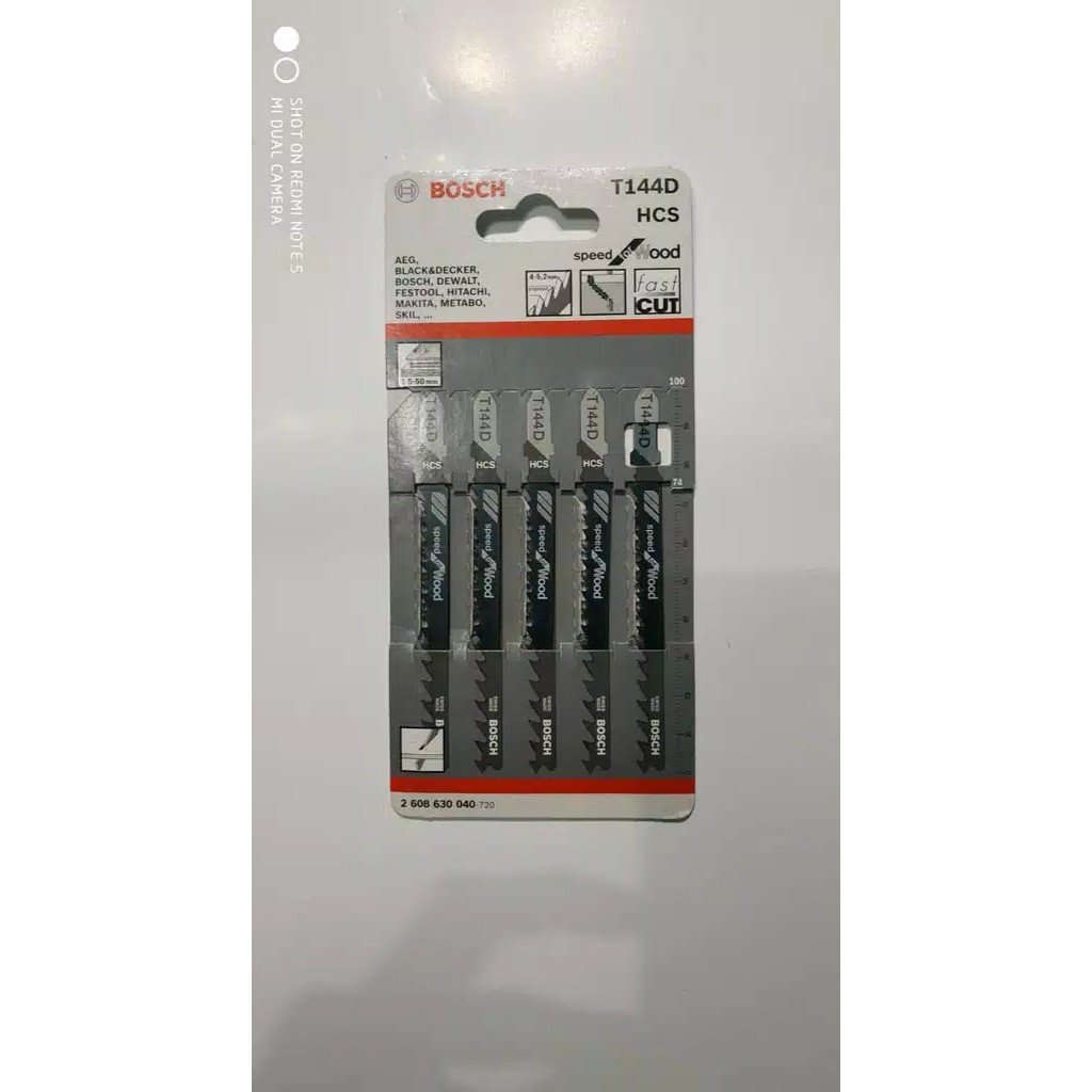 Jual BOSCH Mata Jigsaw T144D Triplek Kayu Wood/harga per set 5 pcs