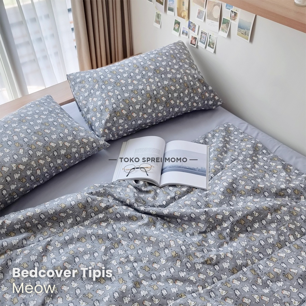 Bedcover Double Lite Edition - Motif Kucing Meong MOMO - Selimut Saja