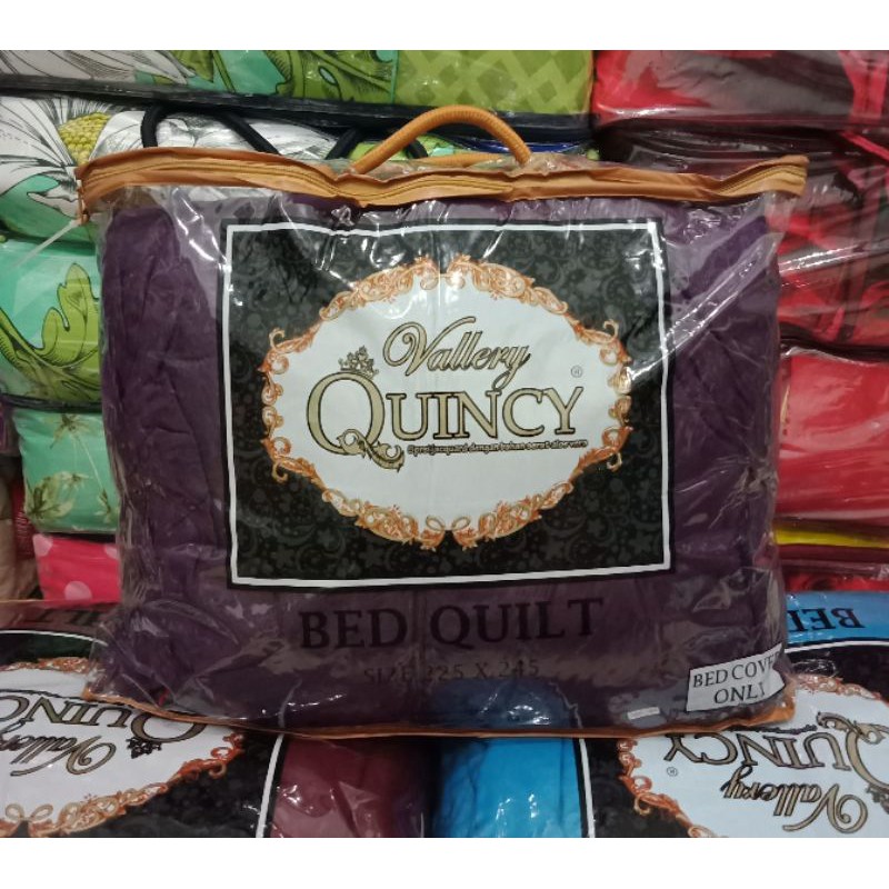 Bedcover Vallery Quincy Quilt Ukuran 225x245 cm Kualitas Premium By Internal Grup