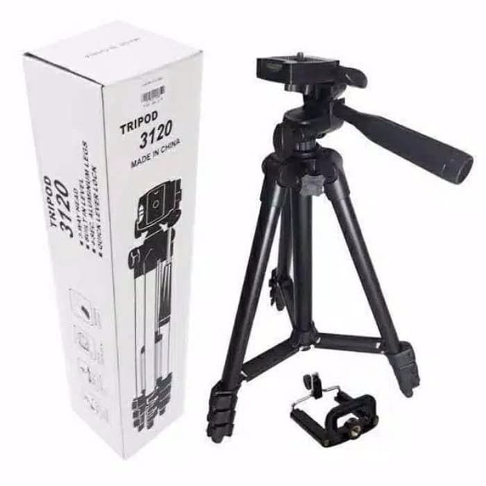 [RO ACC] TRIPOD 1M 3120 FULL BLACK WEIFENG UNIVERSAL STAND + HOLDER U ALL TIPE