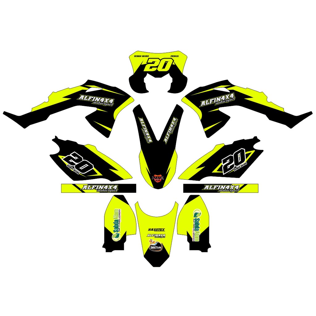 KLX STIKERCUSTOM FULL BODY DECAL STICKER STRIPING KEREN