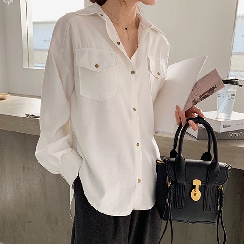[GABY]Kemeja wanita Korean Style Import lengan panjang office kerja hijab modern-2