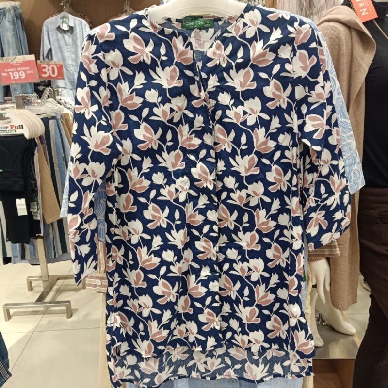 Point one kemeja wanita motif floral blossom S-XL