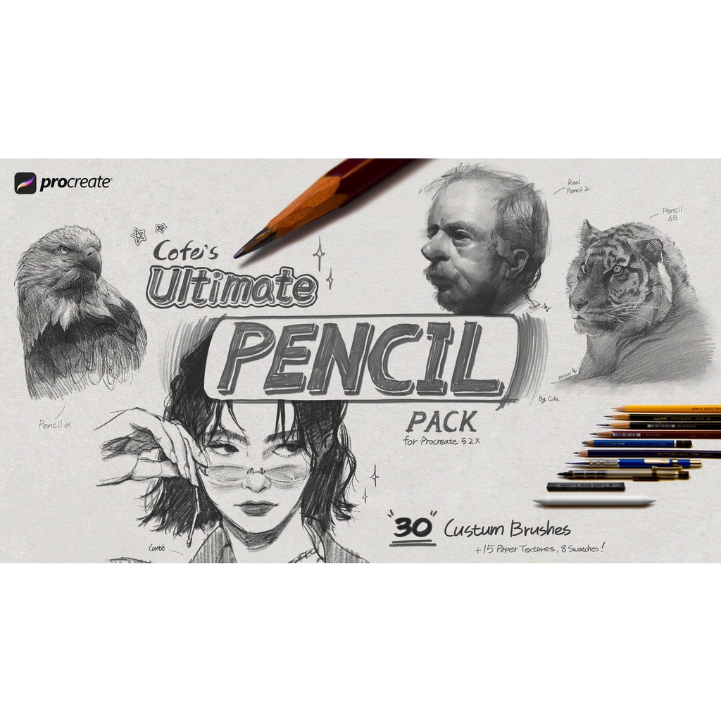 Procreate Brush - Realistic Ultimate Pencil Pack