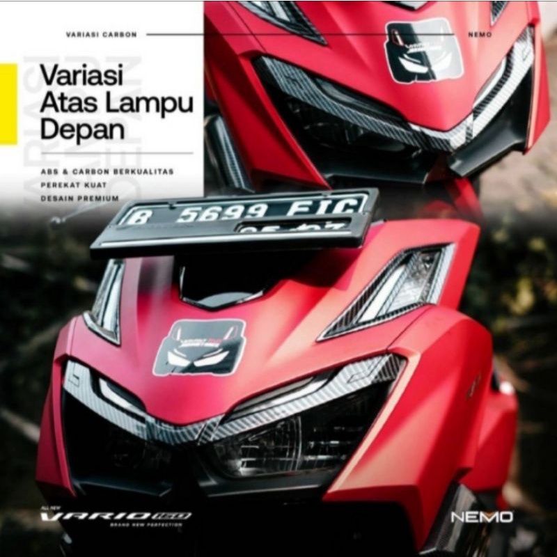 COVER ALIS LAMPU DEPAN VARIO 160 COVER ATAS LAMPU DEPAN VARIO 160 CARBON