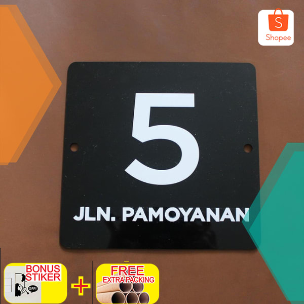 

NOMOR RUMAH 20x20 CM ACRYLIC TIMBUL CAKEP Elegan