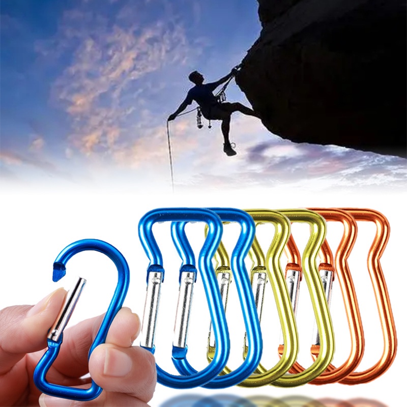 Carabiner Bentuk Ikan Bahan Aluminum Alloy Multifungsi Portable Untuk Camping / Hiking