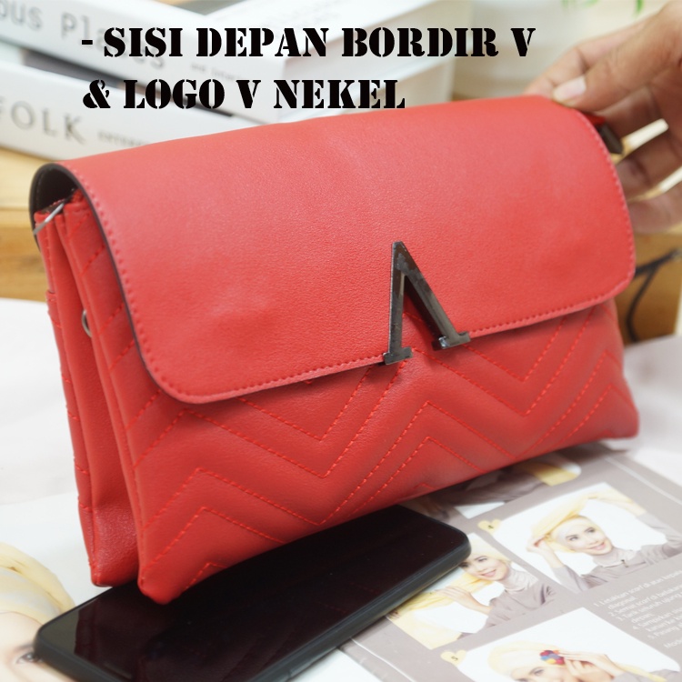 TUAH SLIM BAGS ( New ) SLingbag import Vicktory Bordir V Cluth 12 / Tas Wanita Import Terbaru 2022 Kekinian viral/ Tas Selempang Wanita Terlaris / Tas Cluth import Wanita / Dompet HP Dan Uang Wanita Terbaru 2022