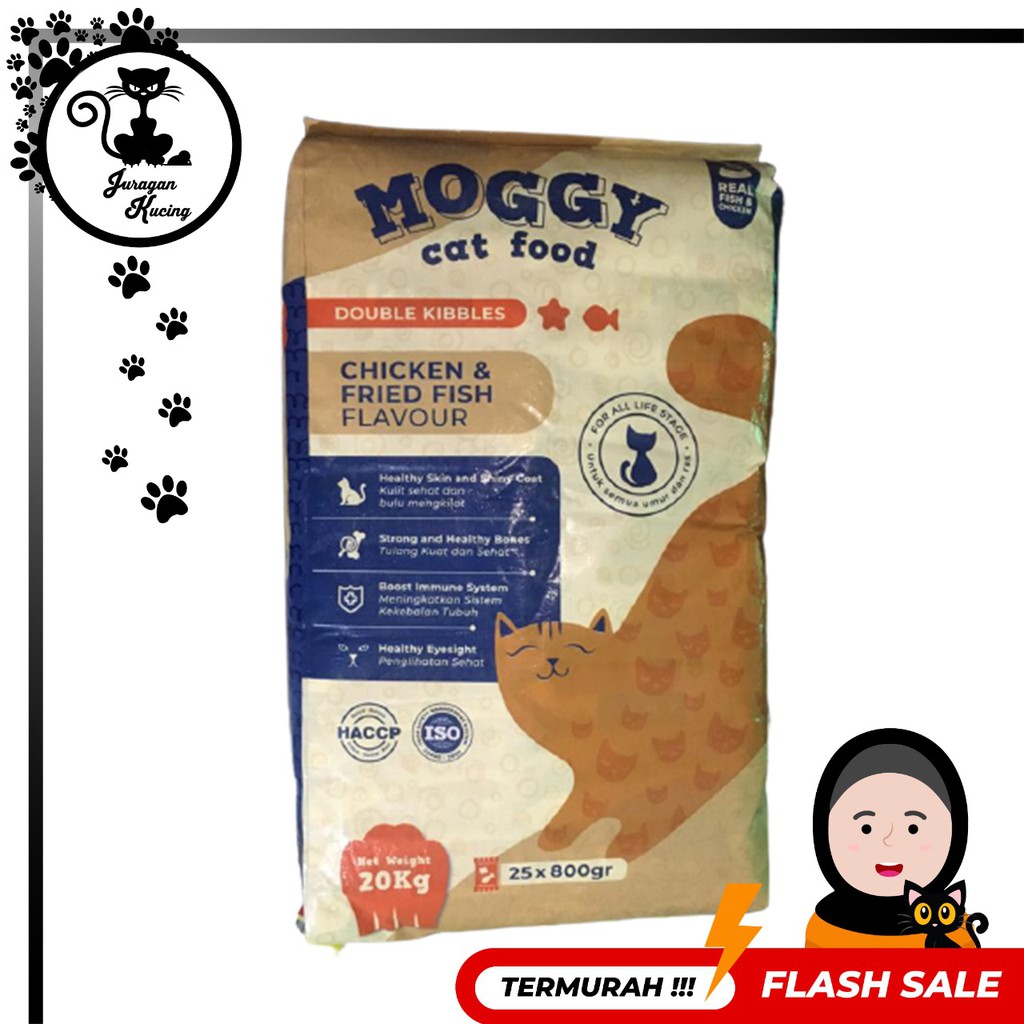 Makanan Kucing MOGGY CAT FOOD 20kg - kemasan asli