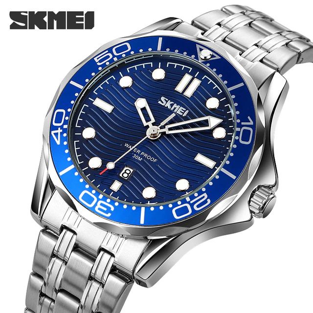 SKMEI 9276 Jam Tangan Pria Analog Tali Stainless Steel Luminous Display Business Watch WATCHKITE WKOS