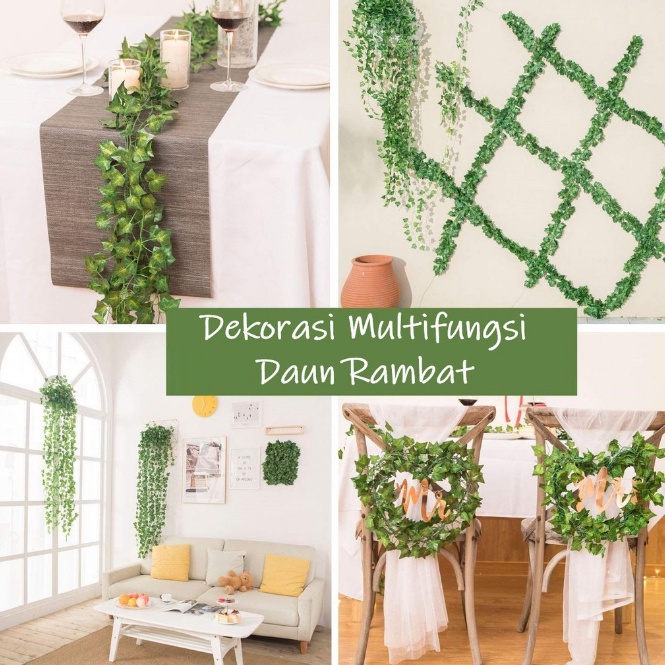 Grosir - 1012 Daun Hias Imitasi / Daun Rambat Palsu / Sulur Daun / Daun Hias Tanaman Gantung / Dekorasi Ruangan