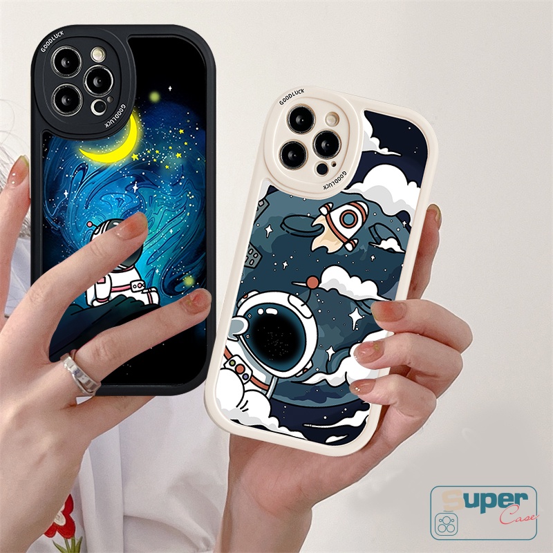 Casing Redmi 12C A1 9A 10A 10C 10 9 9T 9C NFC Redmi Note10 10s Note 11 11Pro 8 9 9s 11s Note 9 10Pro MI POCO F4 X3 M3 NFC Kartun Trendy NASA Star Astronot Soft TPU Cover