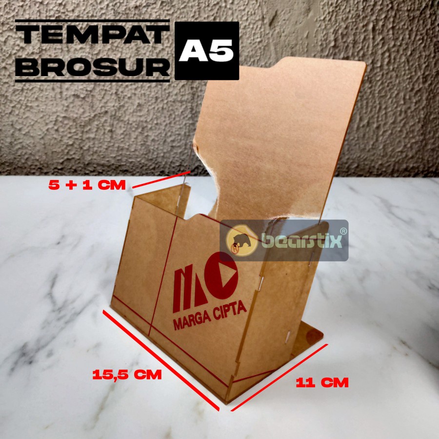 Tempat brosur A5 flyer holder akrilik meja kartu nama kasir cafe rak brosur selebaran katalog edaran