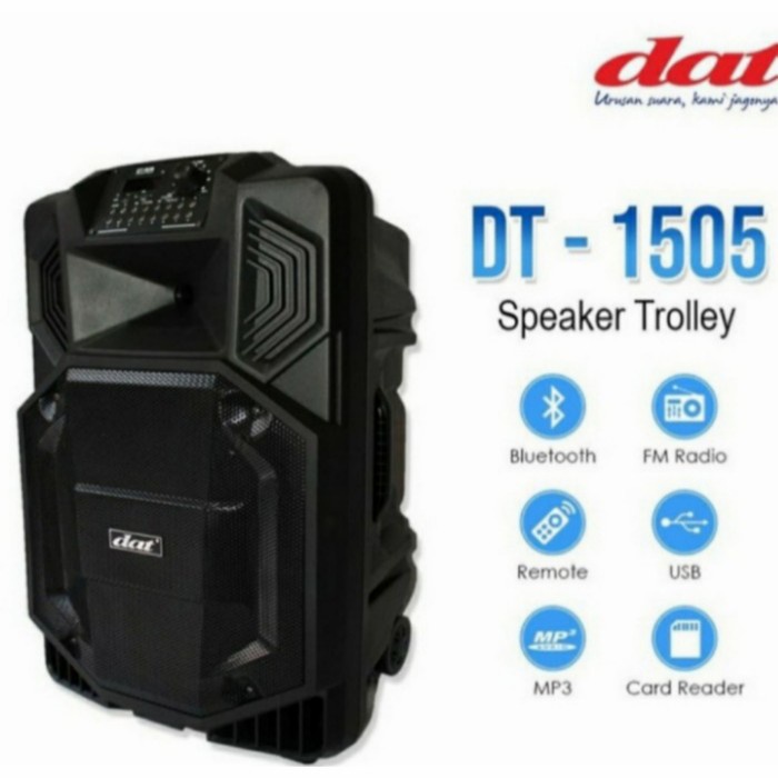 DISTRIBUTOR SPEAKER PORTABLE DAT 1505 MIC WIRELESS GARANSI RESMI