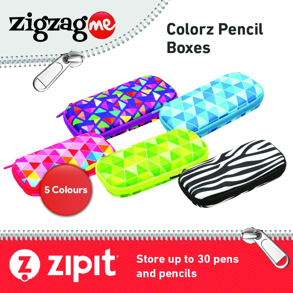 

Zipit Colorz Kotak Pensil Keras Warna Hijau/Pink/Biru dan Motif Zebra