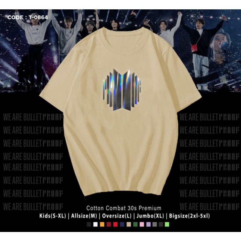 KAOS PROOF BANGTAN B T S HOLOGRAM/T-SHIRT PROOF BANGTAN HOLOGRAM PREMIUM/FREE POUCH BT 21