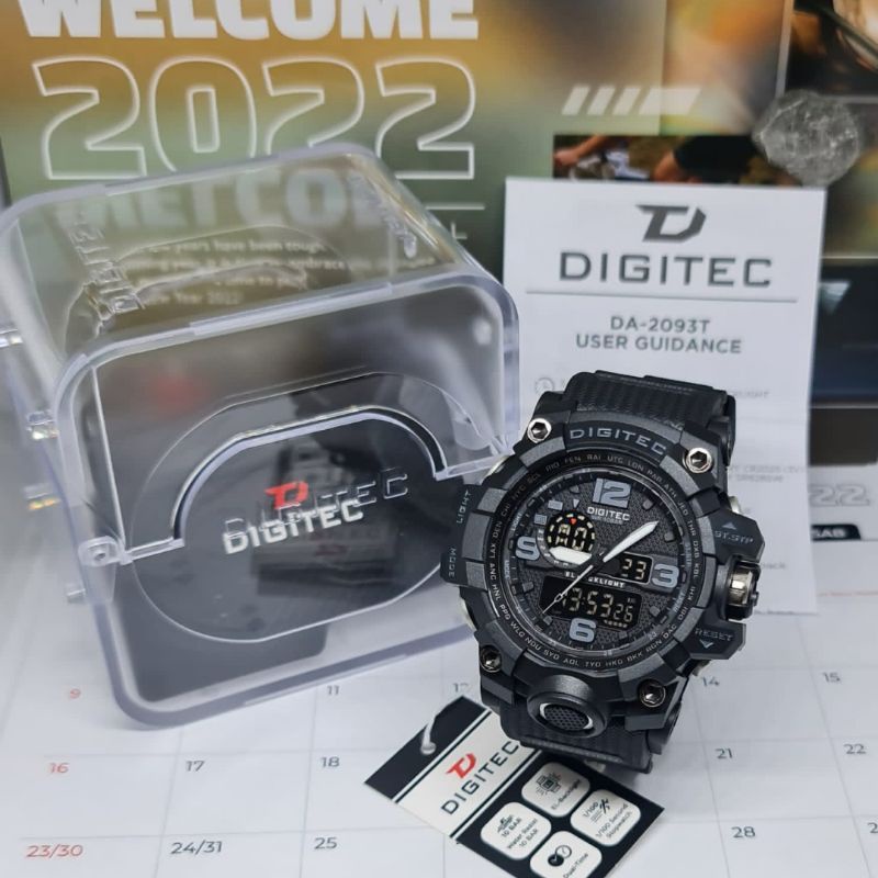 Jam Tangan Pria Analog Digital Digitec 2093 Rubber Original