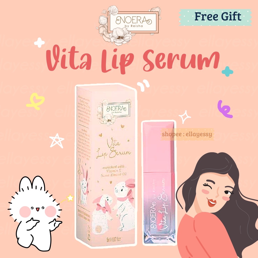 Noera Vita Lip Serum - Serum pencerah bibir pink alami(READY STOCK)