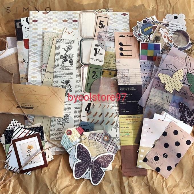 

Office & Stationery | Buku Tulis | 88Pcs/Pack Vintage Material Paper Combination Set Scrapbooking | Best Seller