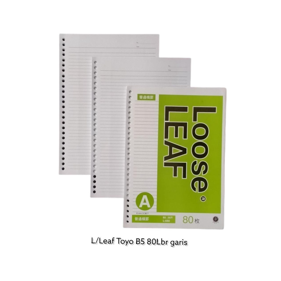

KERTAS BINDER NOTE B5 GARIS ISI 80 LBR 26 LUBANG LOOSE LEAF REFILL