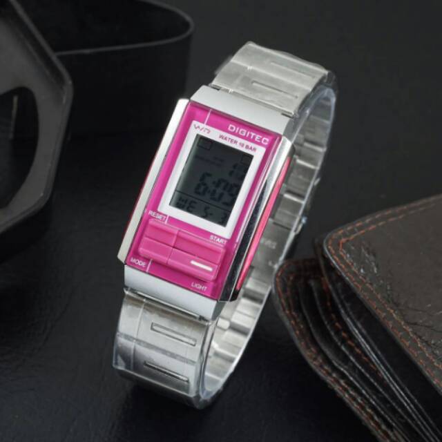 Jam Tangan Wanita Elegan Digitec DG3022 Silver Pink Original