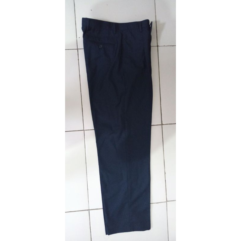 celana bahan kantor VALINO original uk.32 navy gelap BARU