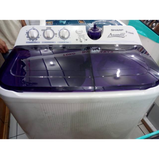 Mesin Cuci Sharp Aquamagic Mesin Cuci ES-T95CR Twintub Mesin Cuci [Low Watt/Super Aquamatic]