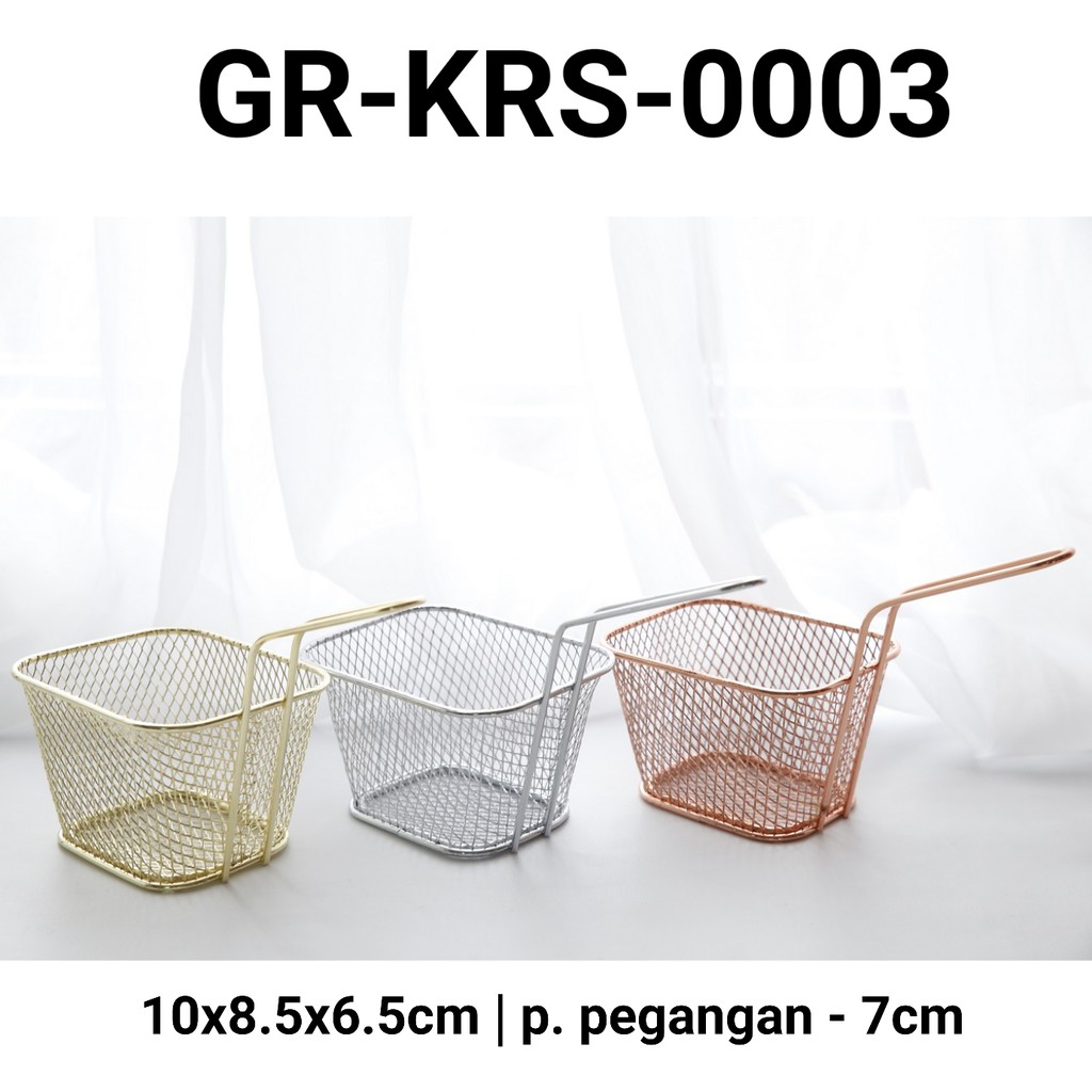 GR-KRS-0003 Mini fryer basket keranjang saji french fries stainless