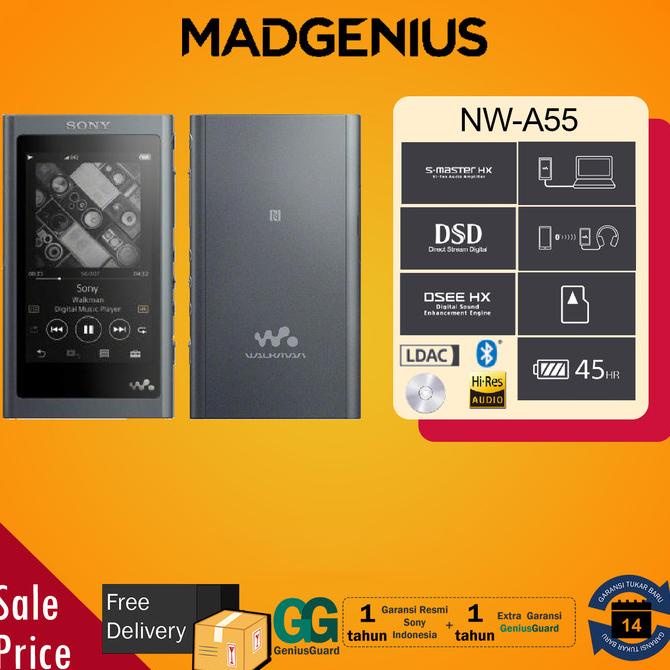 PROMO Sony Original NW-A55 / NW A55 NWA55 Grayish Black 16GB Walkman Hi-Res / MP3 MP4 PLAYER