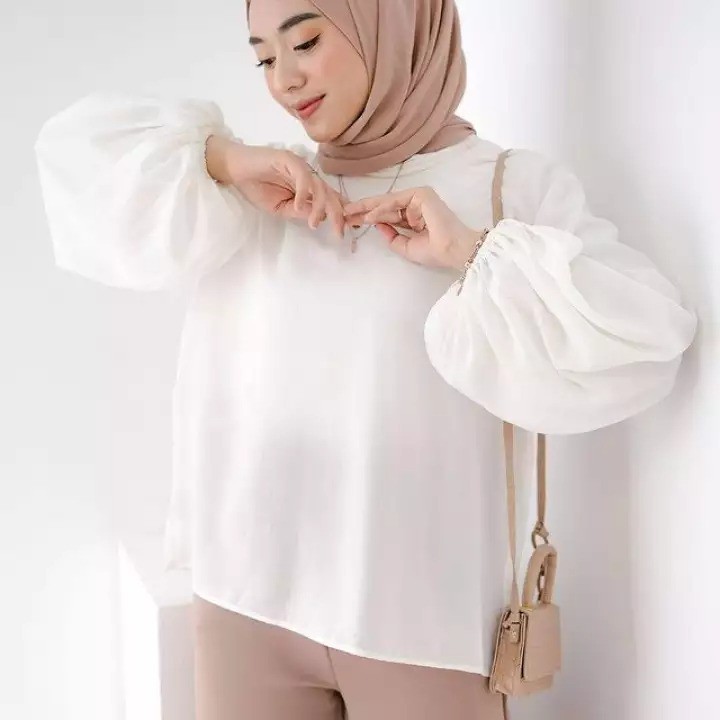 blouse balon //INDY blouse //1 kg muat 5 pcs bahan scuba adem dan trendy viral