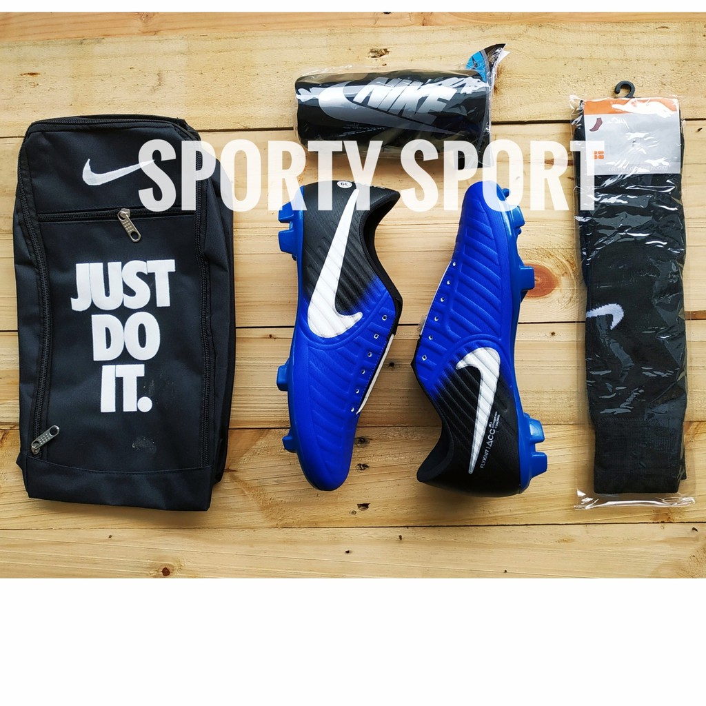 SEPATU BOLA Nike PAKET KOMPLIT Tiempo Mercurial X Hypervenom Harga Promo Size 38 39 40 41 42 43-BOLA TIEMPO BIRU