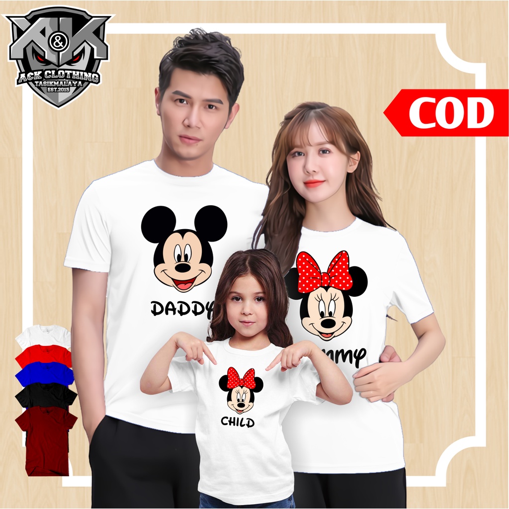KAOS COUPLE FAMILY KELUARGA MICKEY MOUSE