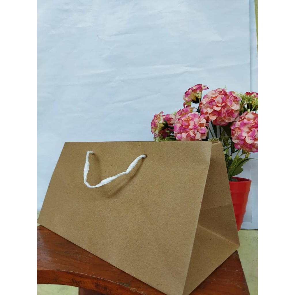 

(12 Pcs) PAPERBAG COKLAT [25X15X15] UNTUK BROWNIES KECIL