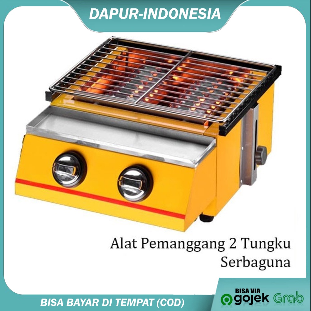 Kompor Pemanggang Tanpa Asap 2 Tungku Panggangan Roaster Sosis Serbaguna Promo